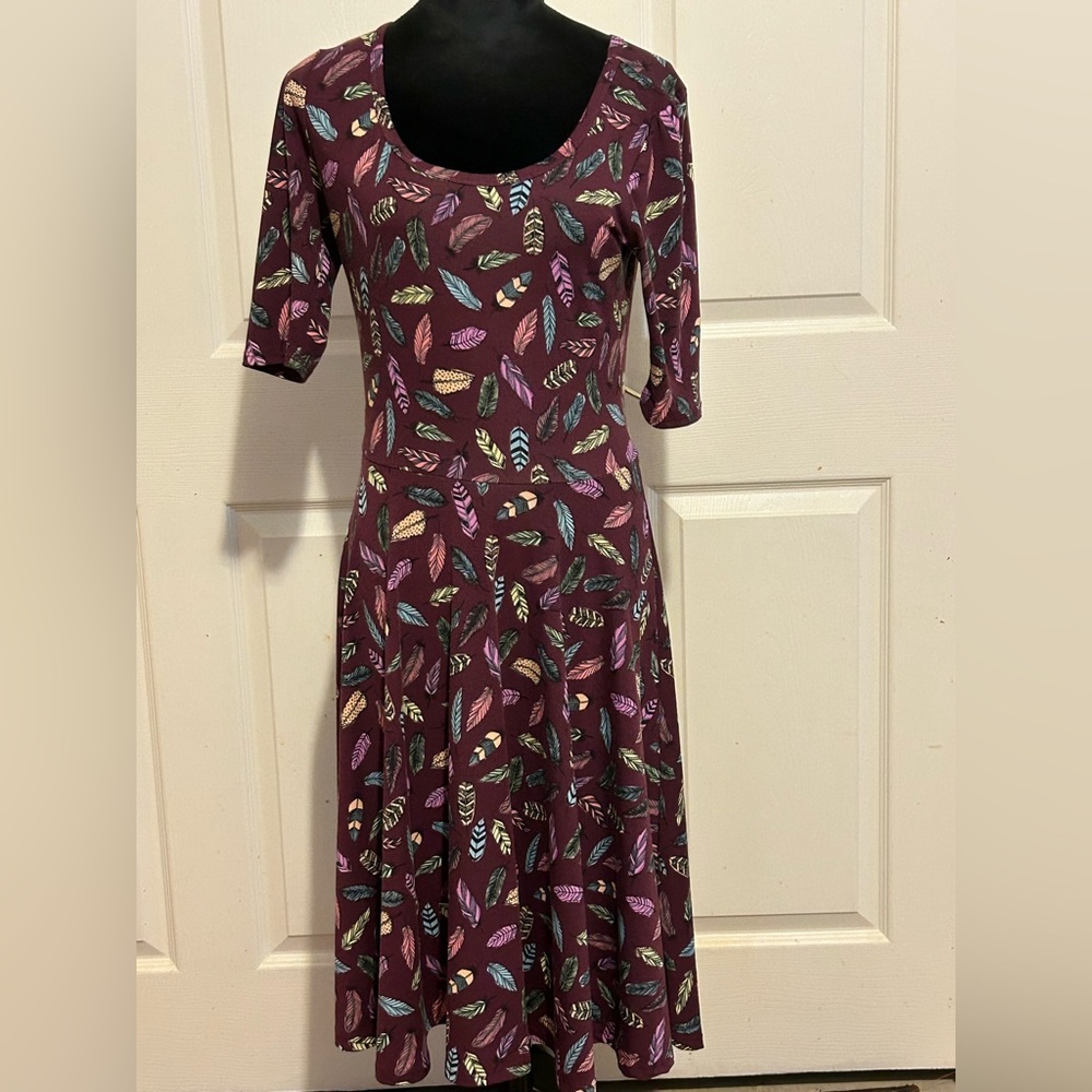 Elegant Feather Print Dress